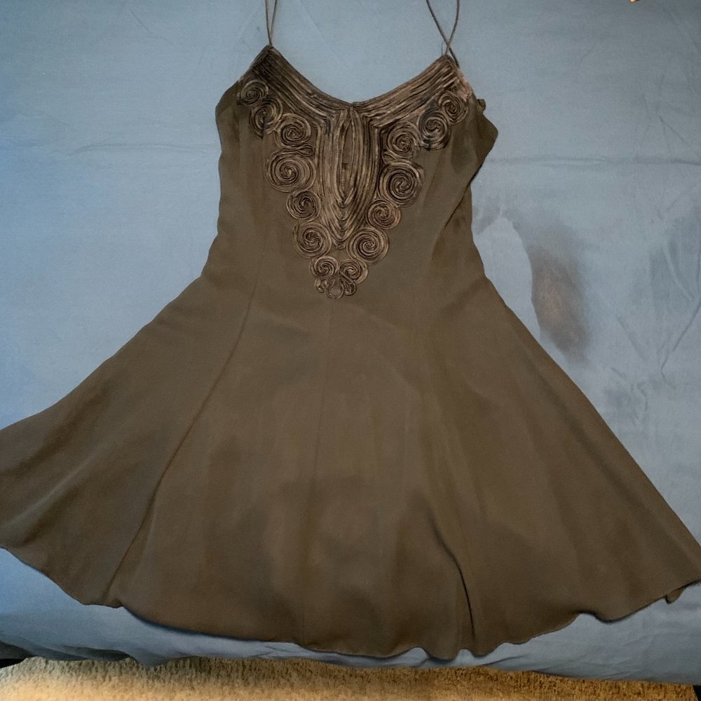 Simple Black Shoe String strapped - Party / Cocktail Dress